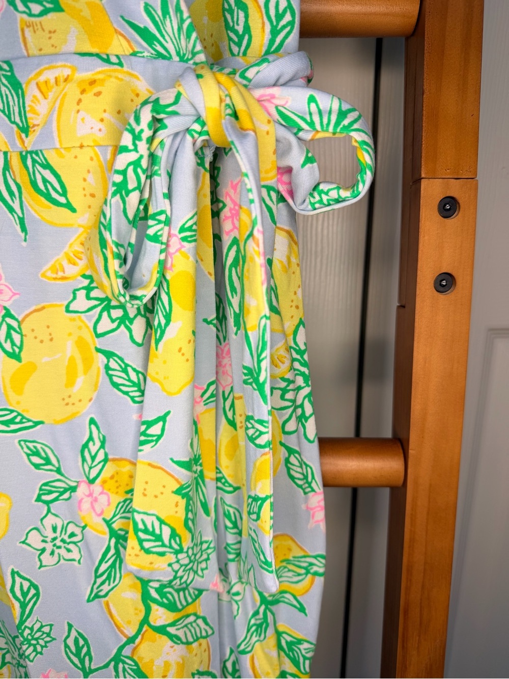 Lilly Pulitzer Sailynn Romper Bluette Make Lemonade Lemon Wrap Skort M - Picture 4 of 11